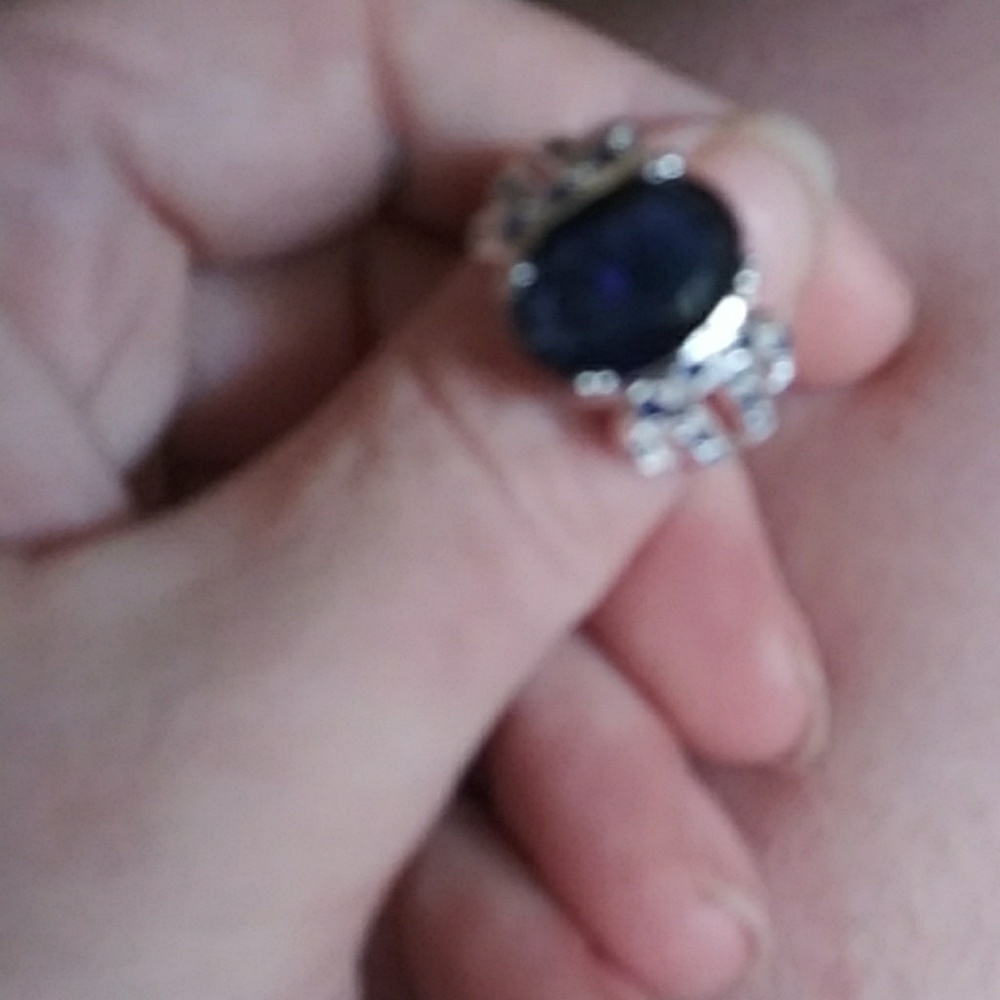 Beautiful sapphire sterling silver rings size 8